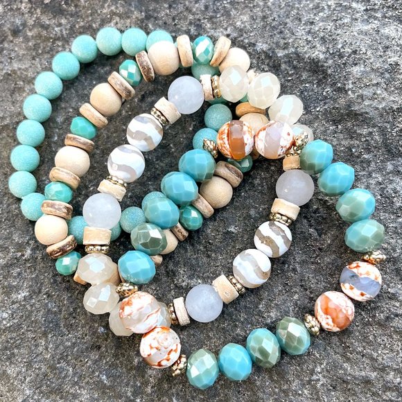 Stack Stretch Beaded Bracelets Set of Four - Picture 5 of 6